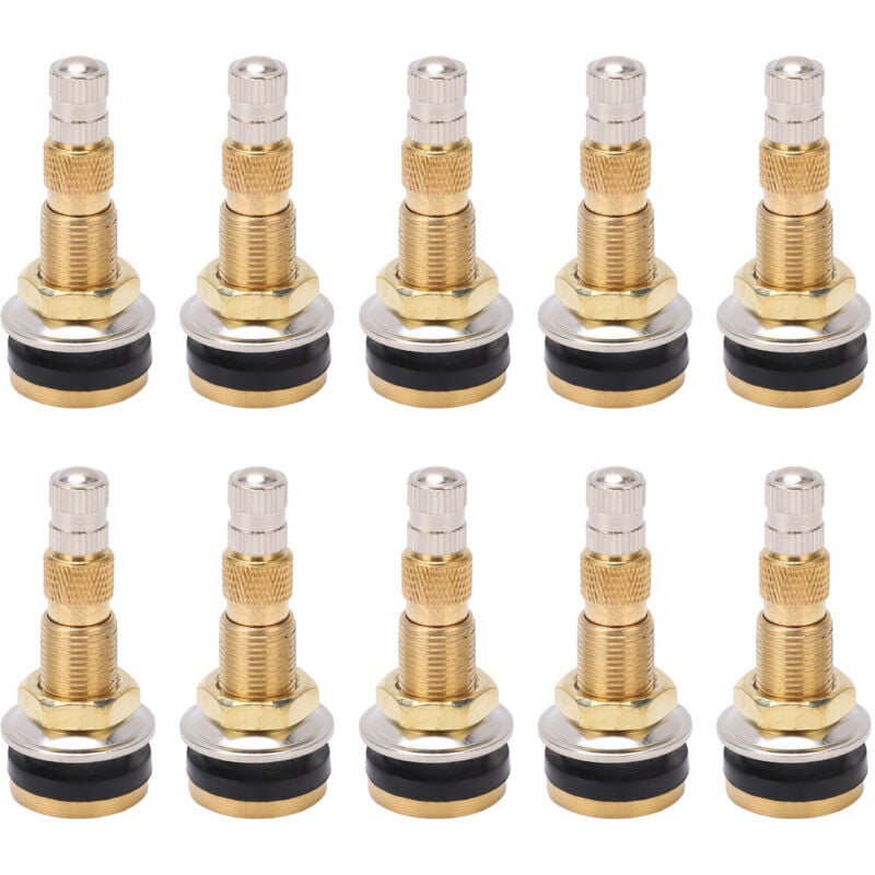 Tige de Valve de pneu sans chambre à Air liquide, 10 pièces, en laiton 1 7/8 pouces TR618A pour tracteur, trou de Valve de 0,625 pouces - Jeffergarden