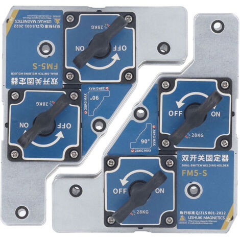 Jeffergarden 2 aimants de soudage, 2 interrupteurs, angle de 90°, support magnétique de soudage de 28 kg, outil de fixation