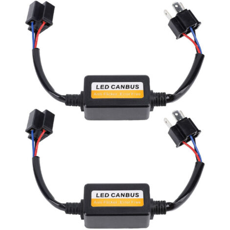 Jeffergarden 2 décodeurs CANbus LED H4, alimentation CC 9 à 16 V, branchement facile, résistance anti-scintillement pour phares