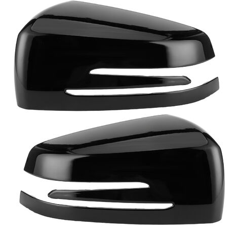 Jeffergarden 2 pièces couvercle de rétroviseur latéral capuchon de garniture décoratif adapté pour Mercedes Benz A B C E CLS CLA GLAGlossy noir