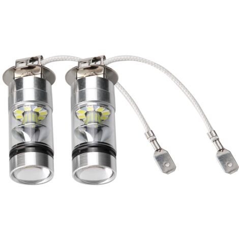 Jeffergarden 2 pièces H3 6000K 100W LED 20-SMD haute puissance antibrouillard conduite ampoules DRL HID