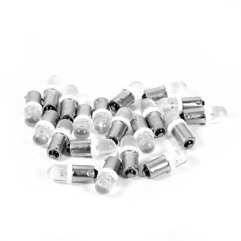 Jeffergarden 20 Pcs T11 T4W BA9S H6W 1895 Convexe 1 LED Auto Voiture LED Blanc Tableau de Bord Ampoule