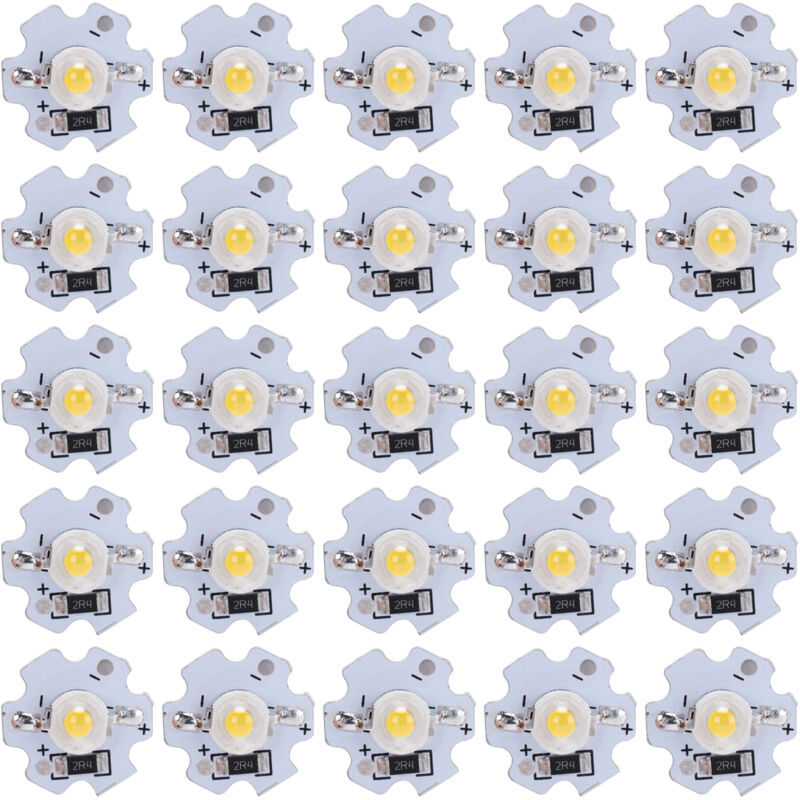 Jeffergarden 25pcs 5V puces LED 200LM 3W perles de lampe LED haute puissance pour luminaires bricolagelumière naturelle 40004500K