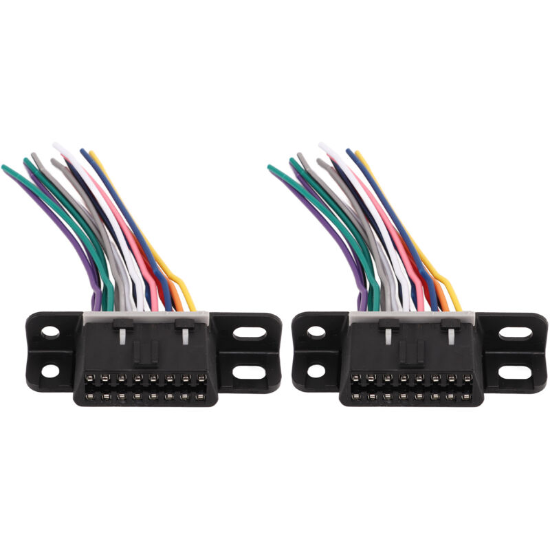 Image of Jeffergarden 2PCS Diagnose OBD2 16 PIN Buchse Kabelbaum Auto Stecker Universell Fit für Die Meisten