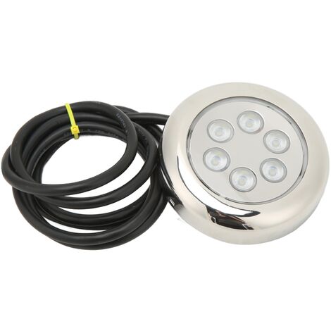 Jeffergarden 3,5 pouces LED lumière sous-marine montage en Surface IP68 étanche 12V-24VDC pour Yacht bateau marin RGB 7.5W