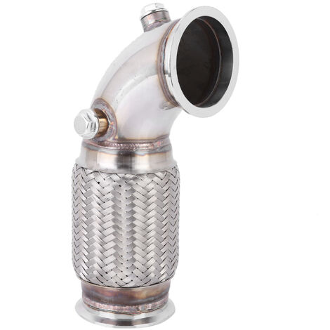 Jeffergarden 3in Steel V Band to V Band Downpipe Low 90 Degree avec w Flex Bellow O2 Bungs Plug