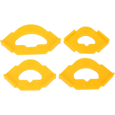 Jeffergarden 4 Gabarits pour fraiseuses Radius Pro Kit Jig de Routage Bois Arêtes Droites Arrondies R20T20 R25T25 R30T30 R40T40 Jaune - ‌Outillage Bois Professionnel‌