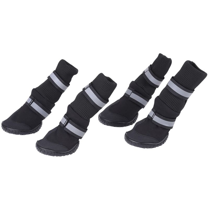 4 pièces ensemble chaussures imperméables pour chiens de compagnie bottes de protection antidérapantes pour grands chiens noir xl - Jeffergarden