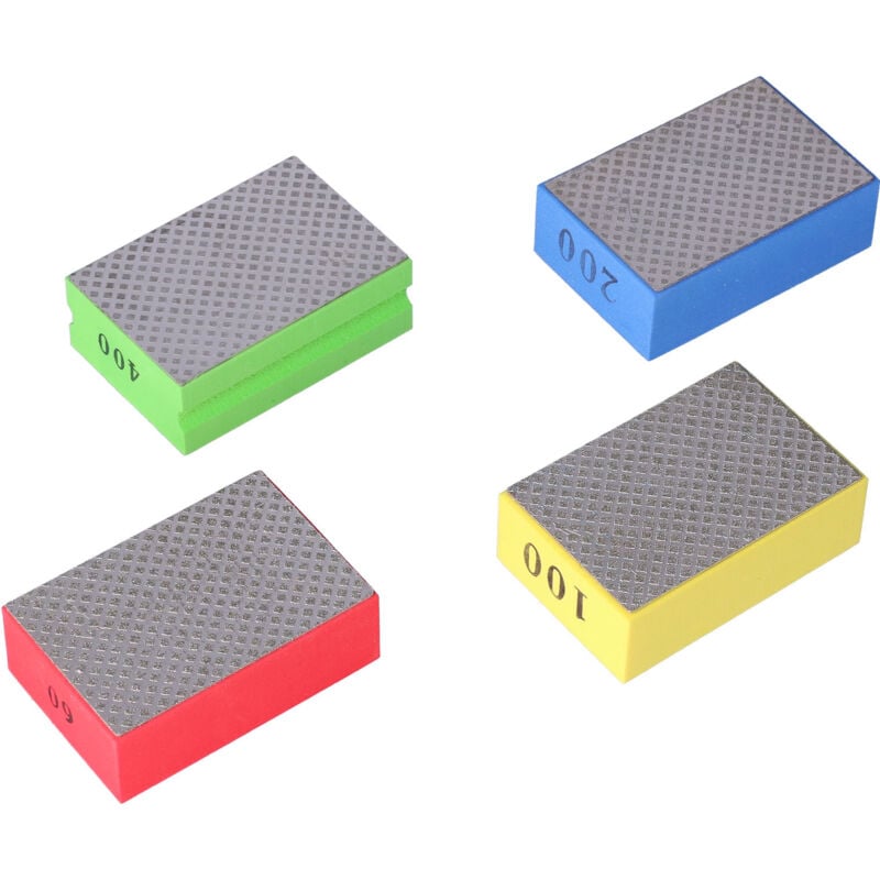 Image of 4pcs Diamond Hand Polishing Pads für Fliesenstein -Trimmen 60 100 200 400 Grit - Jeffergarden