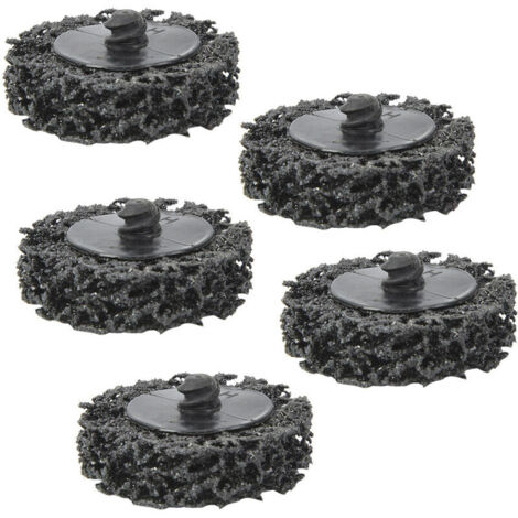 Jeffergarden 5 disques à lamelles en polyéthylène de 50 mm (2 pouces) à verrouillage par rouleau, pour enlever la rouille et la peinture (noir)