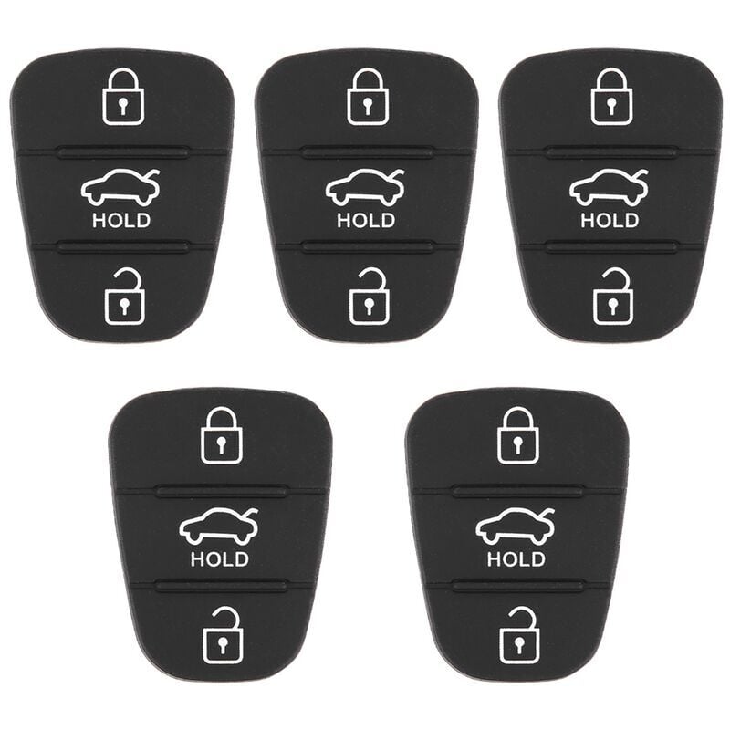 SNQ - Jeffergarden 5 pièces de remplacement pour clé à distance en caoutchouc à 3 boutons pour Hyundai Fit pour Kia (avec lettre)