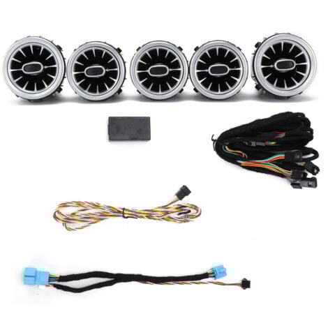 Jeffergarden 5-teiliges 64-Farben-Front-LED-Turbinen-Entlüftungs-Umgebungslicht-Set, Ersatz für Mercedes-Benz C GLCClass W205 X253 2019–2021