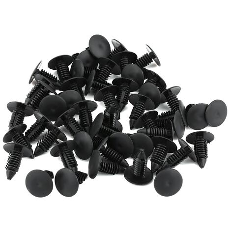 Jeffergarden 50pcs voiture pare-chocs en plastique Rivet attache retenue garniture punaise Clip noir