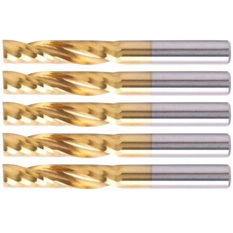 Jeffergarden 5pcs Professional CNC End Mill Metal Metal Spiral Router Bit Milling Cutter Accessoire 6 x 28 55 mm