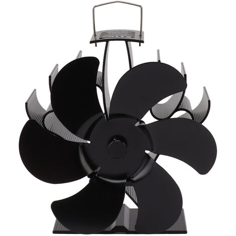 Jeffergarden 6 lames ventilateur de poêle en alliage d'aluminium bord arrondi Dissipation thermique uniforme ventilateur de cheminée alimenté par la chaleur silencieux pour cheminée