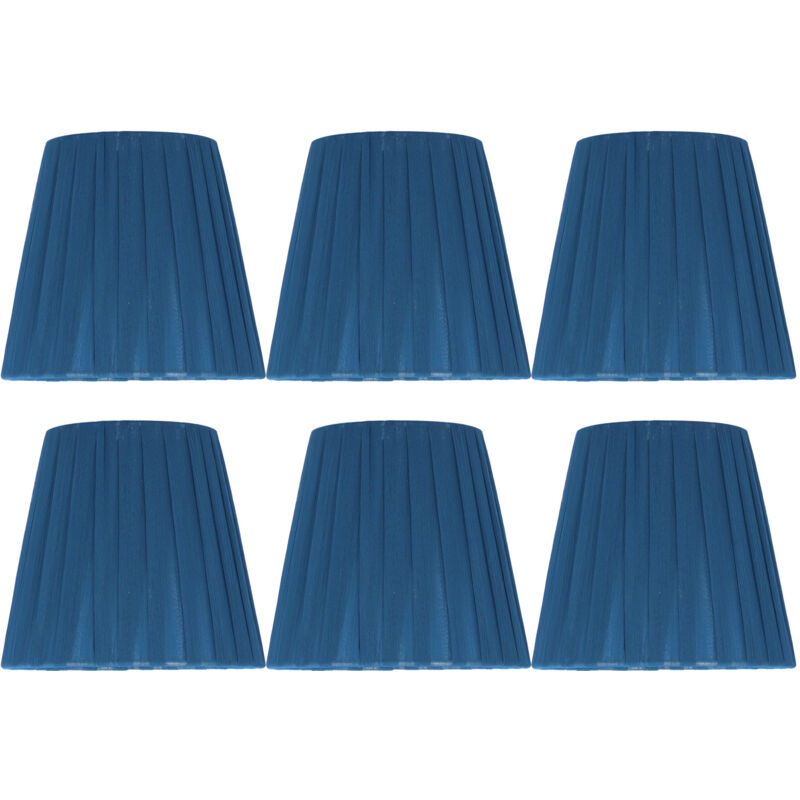 Jeffergarden 6 pièces abat-jour en tissu Simple moderne abat-jour pour cristal Clip sur lustre applique murale bleu