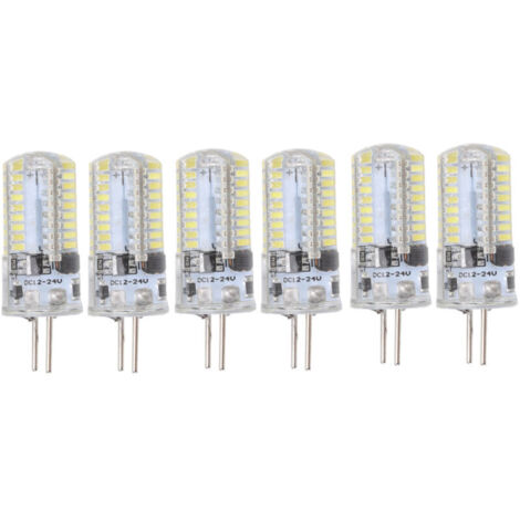 Jeffergarden 6 pièces GY6.35 ampoule LED 5W AC 12V blanc chaud 2700 à 3000K blanc 6000 à 6500K 500LM 72LED ampoules pour le bureau à domicile blanc pur