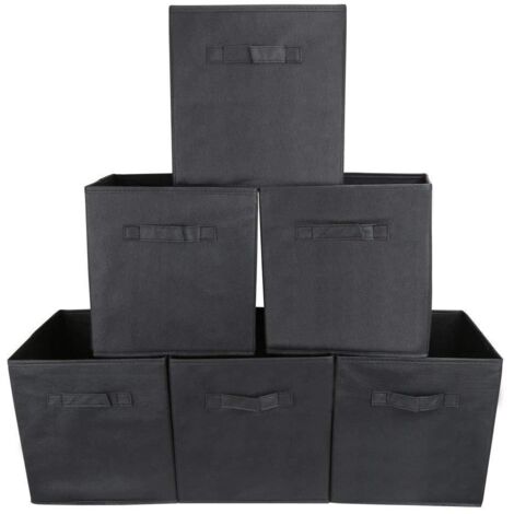 Jeffergarden 6Pack Pliable Carré Toile Vêtements Jouets Bote De Rangement Pliable Tissu Cubes