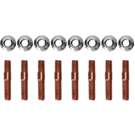 Jeffergarden 8 pièces M8 1.25 Kit de goujons Turbo filetés 8mm en alliage métallique résistant à la haute pression collecteur d'échappement goujon boulon écrou matériel