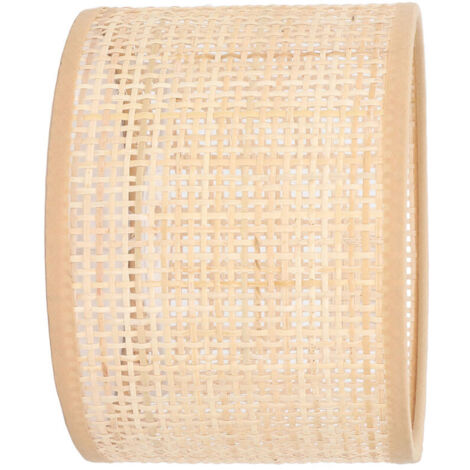 Jeffergarden – Abat-jour en rotin vintage 16x12 cm – Tissé à la main – Support E27/E14 – Pour lampes de table et lustres