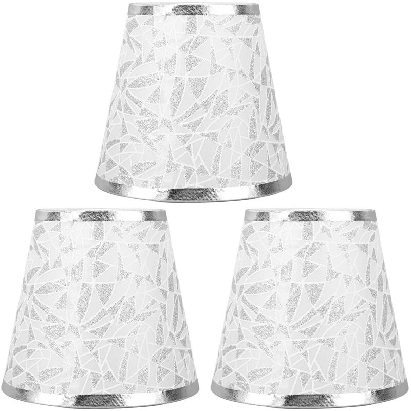 Jeffergarden - Abat-jour en tissu à clipser, Design moderne en forme de baril, abat-jour en tissu pour ampoule E14, lustre, applique murale, 3