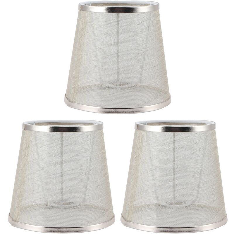 Jeffergarden Lot de 3 abat-jour en tissu E14 Meson, style européen moderne, dorés, pour lustre à bougie.
