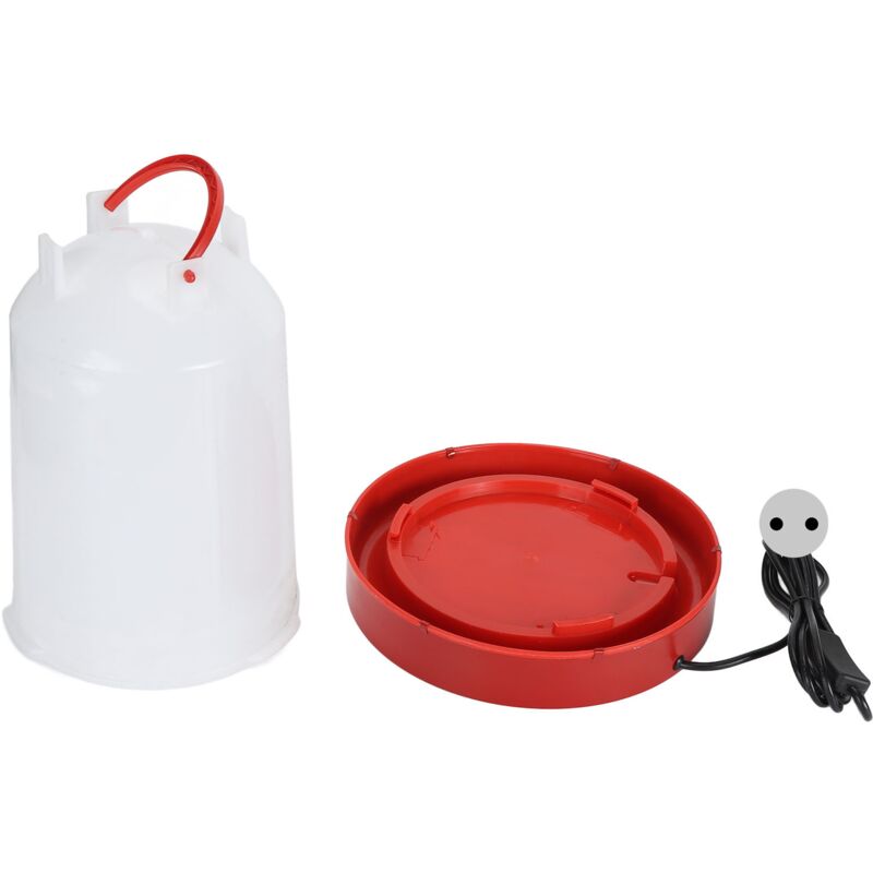 Abreuvoir chauffant pour volaille 6L, grande capacité, distributeur d'eau automatique pour poulet, avec poignée, pour ferme, 2 pièces, prise ue, 220V