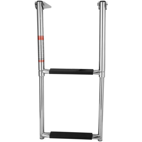 Jeffergarden Acier inoxydable télescopique se pliant d'échelle de bateau de 2 étapes pour la plate-forme supérieure de yacht marin de ponton