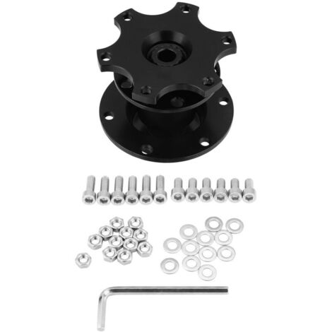 Jeffergarden Adaptateur de moyeu à dégagement rapide universel pour volant de voiture, kit de fixation rapide pour course automobile, noir