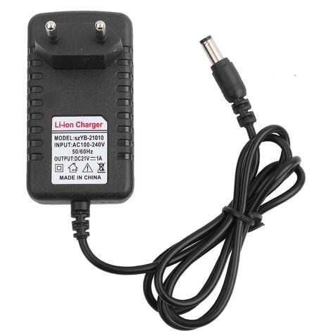 Jeffergarden Adaptateur Secteur 21V/1A Chargeur de Batterie au Lithium, Adaptateur de Chargeur Li-ION à Noyau de cuivre épais, Port de 5,5 x 2,5 mm(Je)