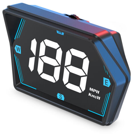 Jeffergarden Affichage tête haute, compteur de vitesse GPS affichage tête haute universel pour voiture compteur de vitesse MPH 3 pouces avec boussole alerte de vitesse, plug and play