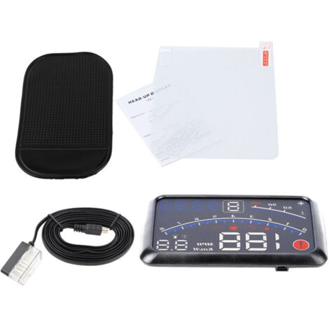 Jeffergarden Affichage tête haute (HUD) pour voiture, compteur de vitesse universel avec alarme, écran 5,5 pouces pour la conduite