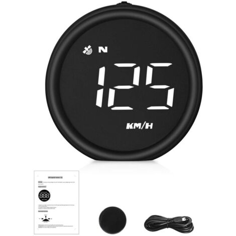 Jeffergarden Affichage tête haute universel pour voiture, compteur de vitesse GPS avec vitesse, avertissement de survitesse, mesure du kilométrage, rappel de fatigue au volant pour tous les véhicules