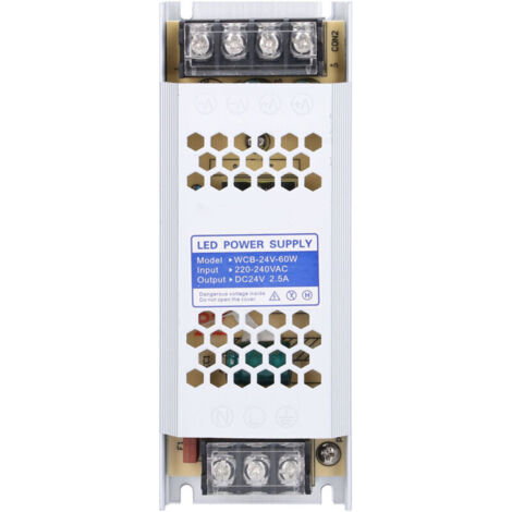 Jeffergarden ‌Alimentation LED 24V 60W‌ driver transformateur ‌ultra‑fin‌ pour bandeau lumière enseigne publicitaire