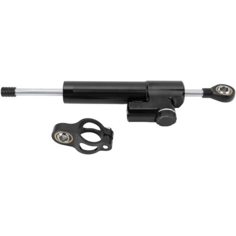 Jeffergarden Amortisseur de direction de moto réglable, stabilisateur universel amélioré, adapté aux motos, noir