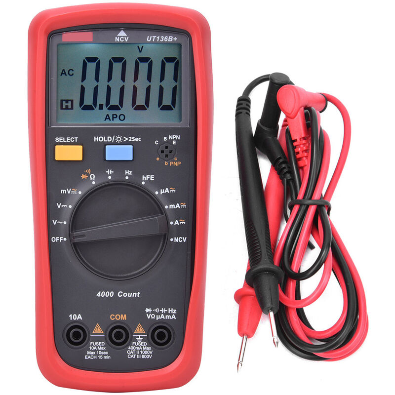 Eosnow - uni t UT136b – multimètre numérique Portable à plage automatique, testeur de résistance de capacité