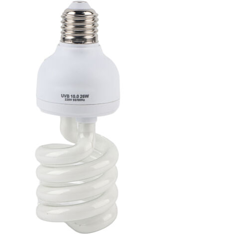Jeffergarden Ampoule de Terrarium de reptiles du désert E27 26W, lampe ultraviolette au Calcium UVB 220-250V 10.0