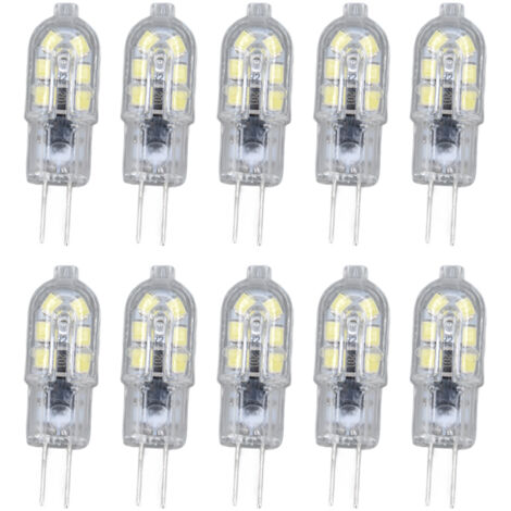Jeffergarden Ampoule LED G4 2835 transparente, 10 paquets, lampe à LED, prise, AC220V, pour armoire de camping-car, lumière de paysage, lumière blanche 6500K