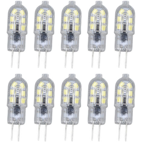 Jeffergarden Ampoule LED G4 2835 transparente, 10 paquets, lampe à LED, prise, AC220V, pour armoire de camping-car, lumière de paysage, lumière blanche 6500K