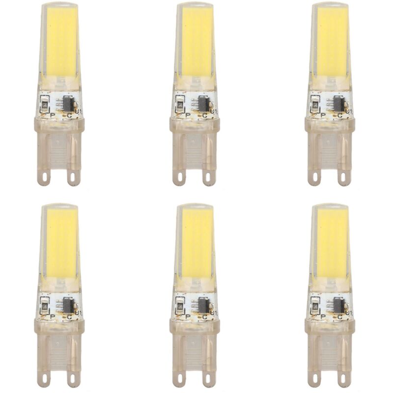Jeffergarden Ampoule LED G9 COB, 6 pièces, variable, professionnelle, remplacement pour lampes murales, lampes de Table, lumière blanche 220V
