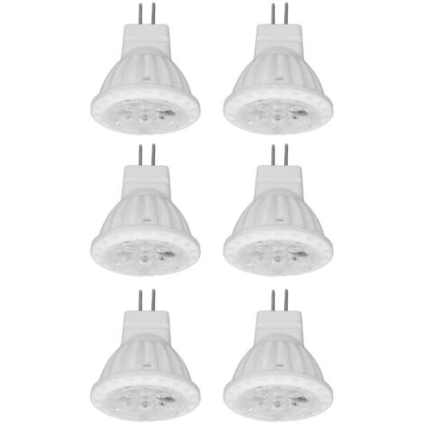 Jeffergarden Ampoule LED MR11 4W GU4 à double broche, variable 360lm, lampe pour passerelle, jardin, zones paysagères, lumière blanche 220V, 6000K, 6 pièces