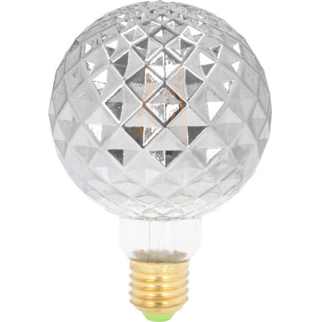 Jeffergarden Ampoule LED Vintage à Filament dur, galvanoplastie, gris, température de couleur 2700K, E27, pour lustres