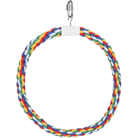 Jeffergarden Anneau d'escalade pour perroquets, corde en coton, balanoire, jouet à mcher pour petits et moyens perroquets