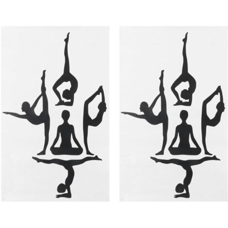 Jeffergarden Autocollant Mural de pose de Yoga, 2 ensembles, motif artistique, décoration murale pour salon, chambre à coucher, étude