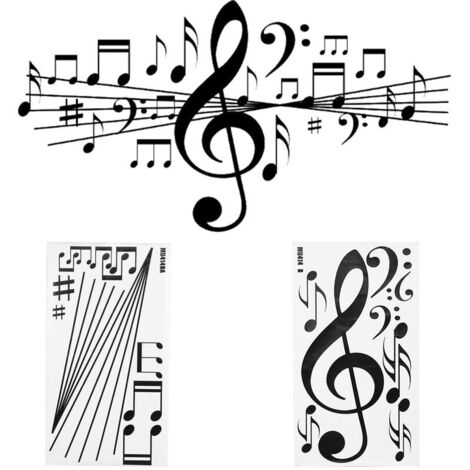 Jeffergarden Autocollant mural Unique et élégant avec Note de musique, autocollant décoratif pour chambre à coucher et maison, DIY bricolage