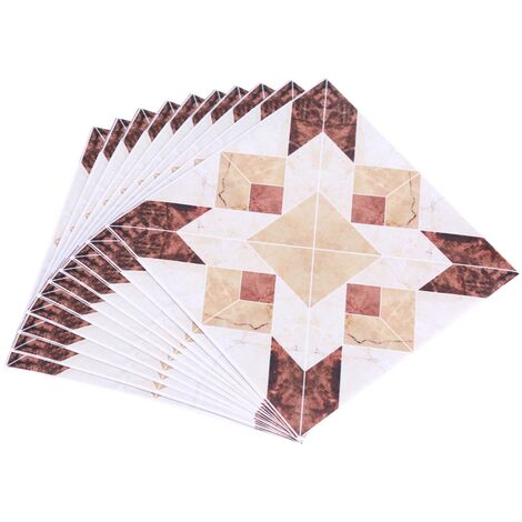 Jeffergarden Autocollants muraux auto-adhésifs en PVC pour carrelage, 10 pièces, décalcomanies 3D, décoration de maison, 12CM x 12CM 1