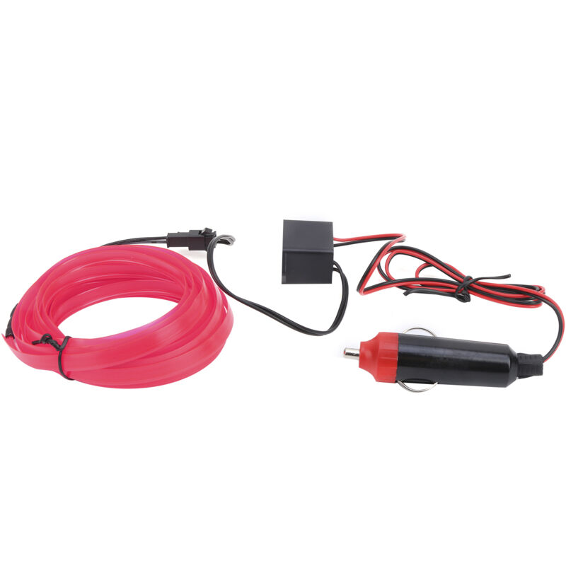 Jeffergarden Bande LED pour éclairage intérieur de voiture, 3 mètres, allume-cigare, Tube de fil de conduite, néon rose clair