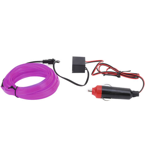 Jeffergarden Bande LED pour éclairage intérieur de voiture, 3 mètres, allume-cigare, Tube de fil de conduite, néon violet clair