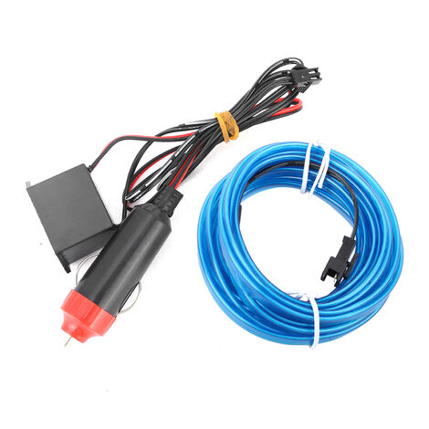 Jeffergarden Bande lumineuse décorative de voiture éclairage intérieur Auto LED EL pièces de Modification de lampe froide 4 mètres bleu