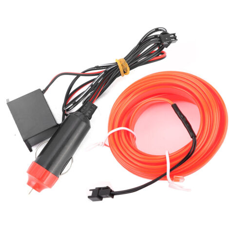 Jeffergarden Bande lumineuse décorative pour voiture, éclairage intérieur, Auto LED EL, lampe froide, pièces de Modification, 4 mètres, rouge
